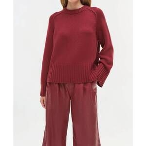 NEW SIMKHAI curtis crewneck sweater in cranberry